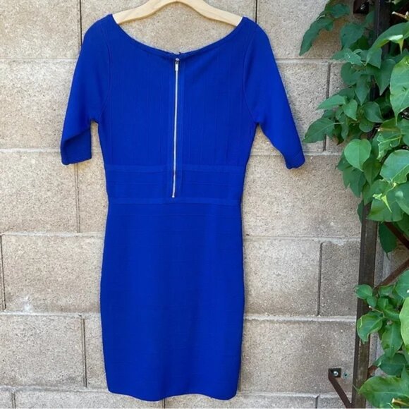 Dresses & Skirts - Woven Knit Sheath Dress Size Small Royal Blue Bodycon 3